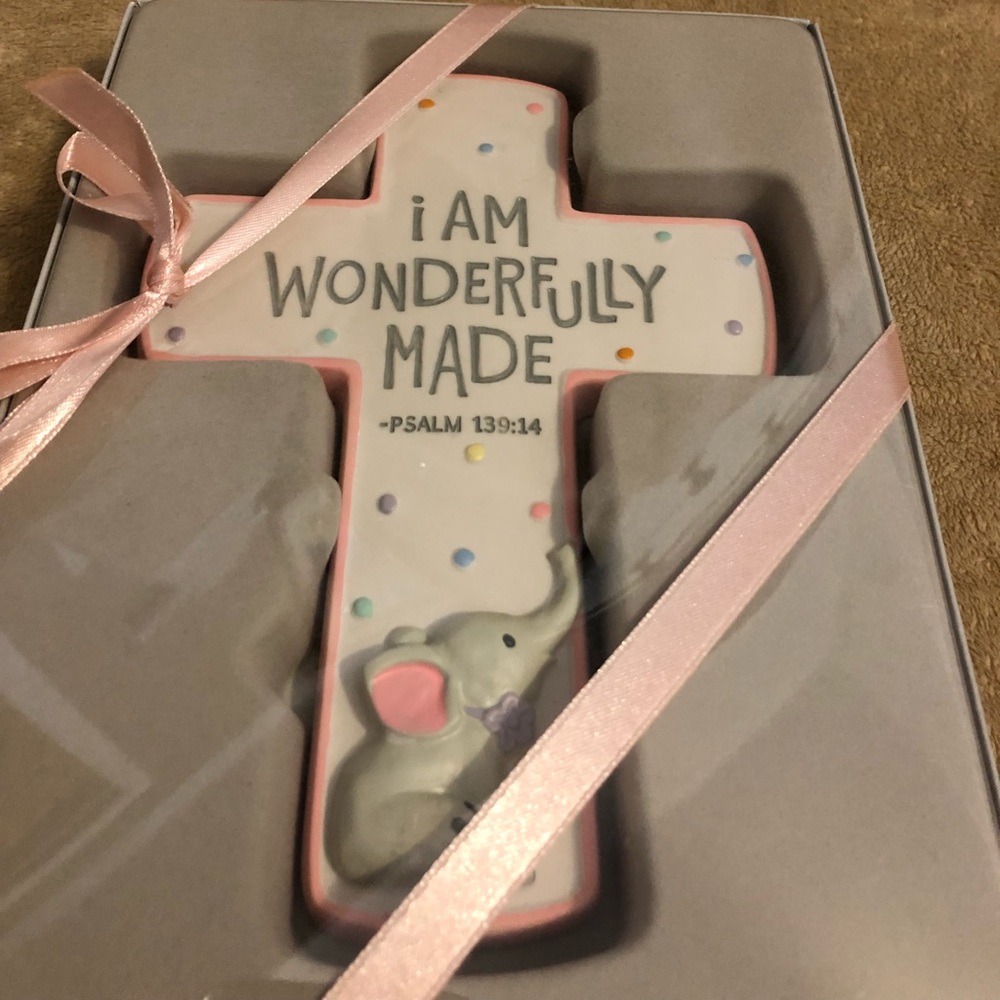 Baby Girl wall Cross with elephant